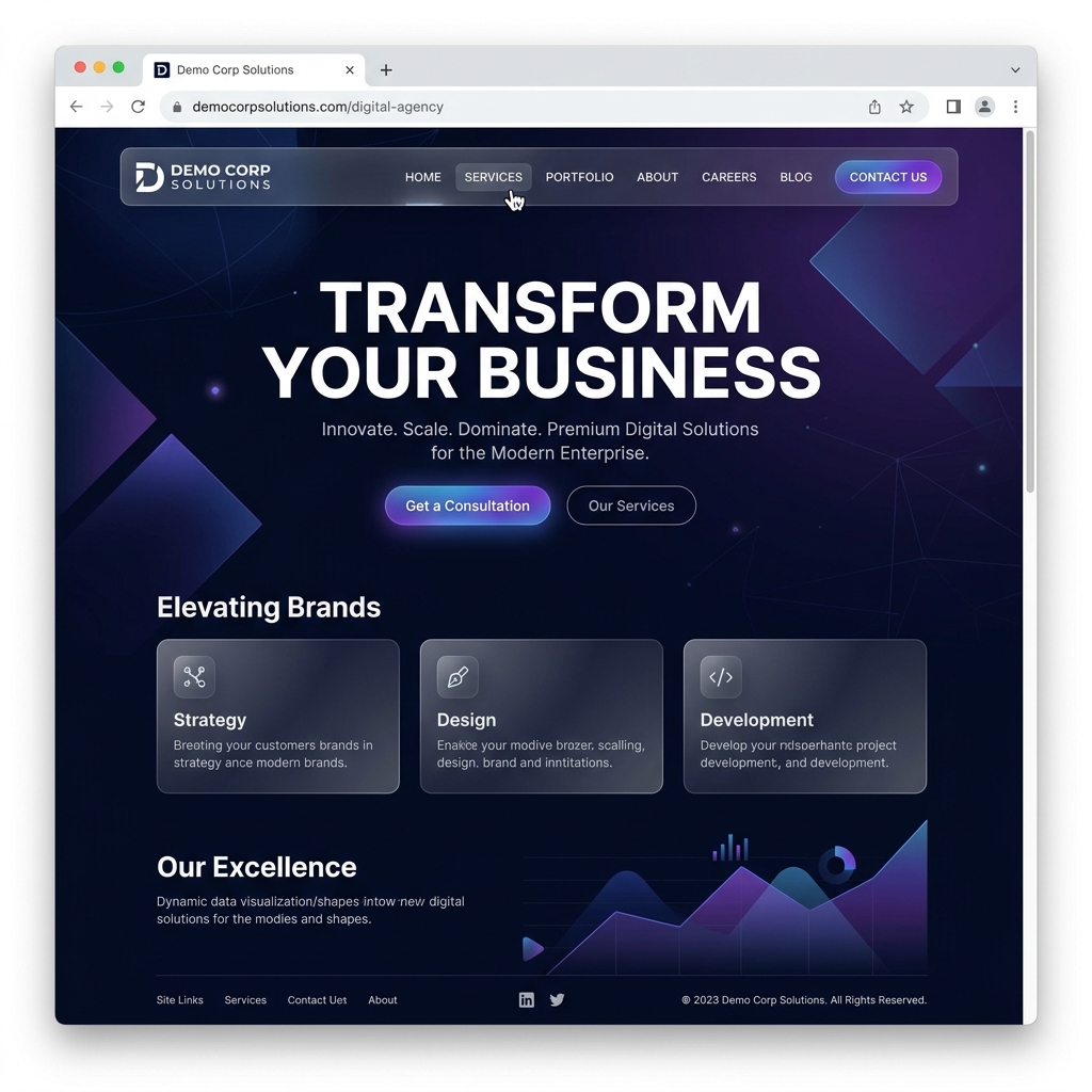 Demo Corp Solutions website